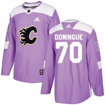 Men's Adidas Calgary Flames Louis Domingue Purple Fights Cancer Practice Jersey - Authentic