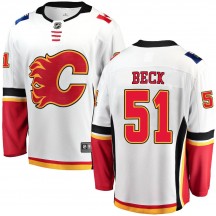 Youth Fanatics Branded Calgary Flames Jack Beck White Away Jersey - Breakaway