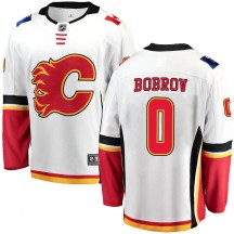 Youth Fanatics Branded Calgary Flames Victor Bobrov White Away Jersey - Breakaway