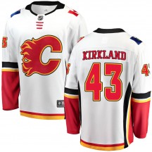 Youth Fanatics Branded Calgary Flames Justin Kirkland White Away Jersey - Breakaway