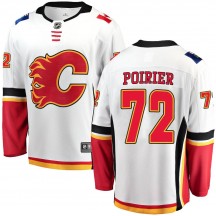 Youth Fanatics Branded Calgary Flames Jeremie Poirier White Away Jersey - Breakaway