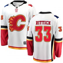 Youth Fanatics Branded Calgary Flames David Rittich White Away Jersey - Breakaway