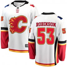 Youth Fanatics Branded Calgary Flames Buddy Robinson White Away Jersey - Breakaway