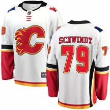 Youth Fanatics Branded Calgary Flames Cole Schwindt White Away Jersey - Breakaway