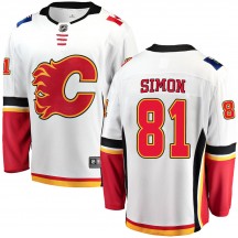 Youth Fanatics Branded Calgary Flames Dominik Simon White Away Jersey - Breakaway