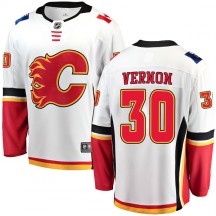 Youth Fanatics Branded Calgary Flames Mike Vernon White Away Jersey - Breakaway