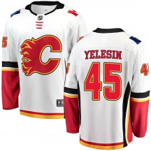 Youth Fanatics Branded Calgary Flames Alexander Yelesin White Away Jersey - Breakaway