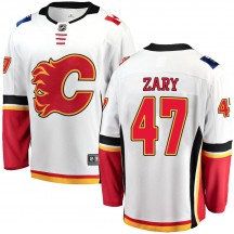 Youth Fanatics Branded Calgary Flames Connor Zary White Away Jersey - Breakaway