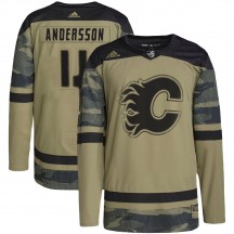 Youth Adidas Calgary Flames Rasmus Andersson Camo Military Appreciation Practice Jersey - Authentic