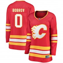 Women's Fanatics Branded Calgary Flames Victor Bobrov Red Alternate Jersey - Breakaway