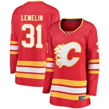 Women's Fanatics Branded Calgary Flames Rejean Lemelin Red Alternate Jersey - Breakaway