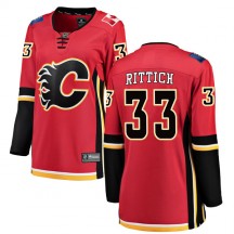 Women's Fanatics Branded Calgary Flames David Rittich Red Home Jersey - Breakaway
