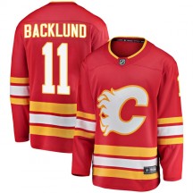 Youth Fanatics Branded Calgary Flames Mikael Backlund Red Alternate Jersey - Breakaway
