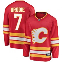 Youth Fanatics Branded Calgary Flames T.J. Brodie Red Alternate Jersey - Breakaway