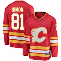 Men's Fanatics Branded Calgary Flames Dominik Simon Red Alternate Jersey - Breakaway