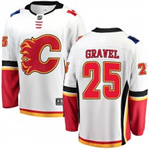 Men's Fanatics Branded Calgary Flames Kevin Gravel White Away Jersey - Breakaway