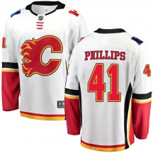 Men's Fanatics Branded Calgary Flames Matthew Phillips White Away Jersey - Breakaway