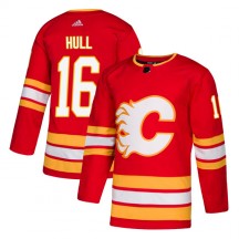 Youth Adidas Calgary Flames Brett Hull Red Alternate Jersey - Authentic