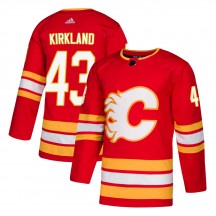 Youth Adidas Calgary Flames Justin Kirkland Red Alternate Jersey - Authentic