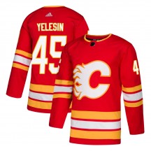 Youth Adidas Calgary Flames Alexander Yelesin Red Alternate Jersey - Authentic