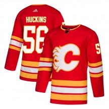 Men's Adidas Calgary Flames Cole Huckins Red Alternate Jersey - Authentic
