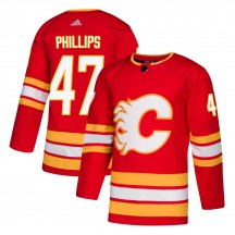 Men's Adidas Calgary Flames Matthew Phillips Red Alternate Jersey - Authentic