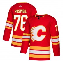 Men's Adidas Calgary Flames Martin Pospisil Red Alternate Jersey - Authentic