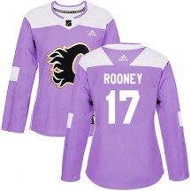 Women's Adidas Calgary Flames Kevin Rooney Purple Fights Cancer Practice Jersey - Authentic