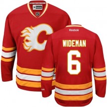 Men's Reebok Calgary Flames Dennis Wideman Red Third Jersey - Authentic
