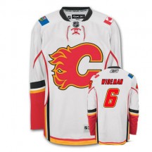 Men's Reebok Calgary Flames Dennis Wideman White Away Jersey - Authentic
