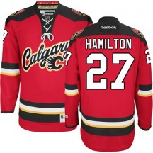 Men's Reebok Calgary Flames Dougie Hamilton Red New Third Jersey - Authentic