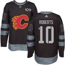 Men's Adidas Calgary Flames Gary Roberts Black 1917-2017 100th Anniversary Jersey - Authentic