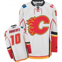 Men's Reebok Calgary Flames Gary Roberts White Away Jersey - Authentic