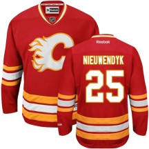 Men's Reebok Calgary Flames Joe Nieuwendyk Red Third Jersey - Authentic