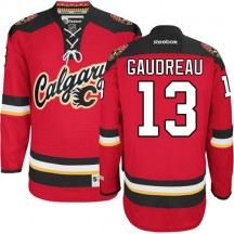 Men's Reebok Calgary Flames Johnny Gaudreau Red New Third Jersey - Authentic