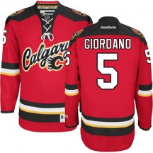 Men's Reebok Calgary Flames Mark Giordano Red New Third Jersey - Authentic