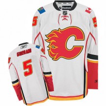 Men's Reebok Calgary Flames Mark Giordano White Away Jersey - Authentic