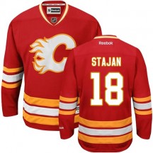 Men's Reebok Calgary Flames Matt Stajan Red Third Jersey - Authentic