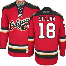 Men's Reebok Calgary Flames Matt Stajan Red New Third Jersey - Premier