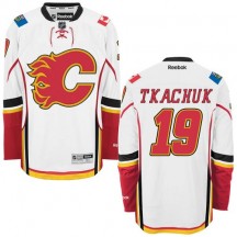 Men's Reebok Calgary Flames Matthew Tkachuk White Away Jersey - Authentic
