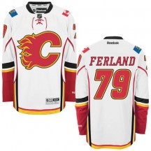 Men's Reebok Calgary Flames Michael Ferland White Away Jersey - Authentic