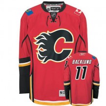 Men's Reebok Calgary Flames Mikael Backlund Red Home Jersey - Premier