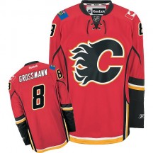 Men's Reebok Calgary Flames Nicklas Grossmann Red Home Jersey - Authentic