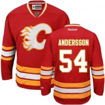 Men's Reebok Calgary Flames Rasmus Andersson Red Third Jersey - Authentic