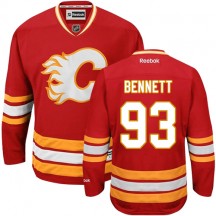 Men's Reebok Calgary Flames Sam Bennett Red Third Jersey - Authentic
