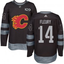 Men's Adidas Calgary Flames Theoren Fleury Black 1917-2017 100th Anniversary Jersey - Authentic