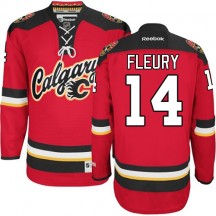 Men's Reebok Calgary Flames Theoren Fleury Red New Third Jersey - Authentic