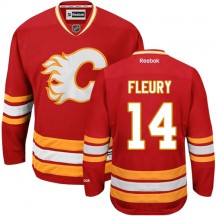 Men's Reebok Calgary Flames Theoren Fleury Red Third Jersey - Authentic