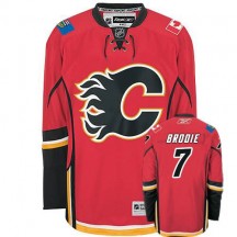 Men's Reebok Calgary Flames TJ Brodie Red Home Jersey - Authentic