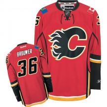 Men's Reebok Calgary Flames Troy Brouwer Red Home Jersey - Authentic